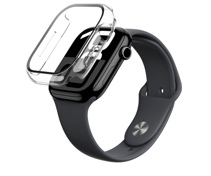 Pasek i akcesoria do zegarków AmazingThing Etui ze szkłem hartowanym Radix Glass Apple Watch 46mm clear